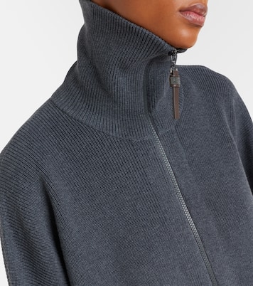 Cotton zip-up cardigan | Brunello Cucinelli