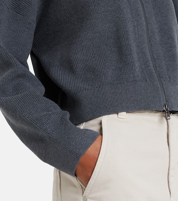 Cotton zip-up cardigan | Brunello Cucinelli