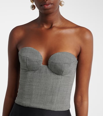 Herringbone wool-blend bustier top | Magda Butrym