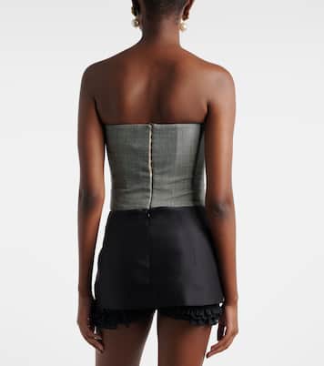 Herringbone wool-blend bustier top | Magda Butrym