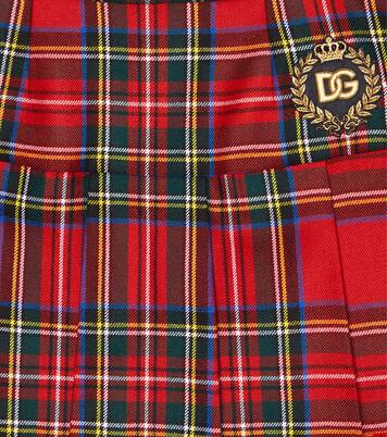 Jupe en laine à carreaux | Dolce&Gabbana Kids