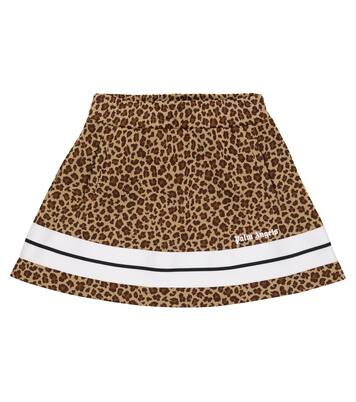 Leopard-print logo track skirt | Palm Angels Kids