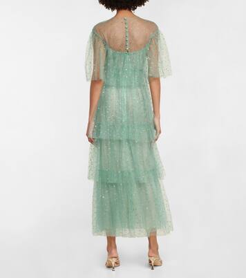 Verziertes Midikleid aus Tüll | Monique Lhuillier