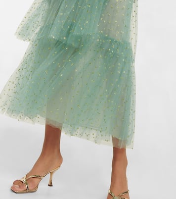 Verziertes Midikleid aus Tüll | Monique Lhuillier