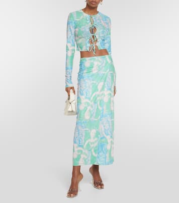 Bedrucktes Cropped-Top aus Mesh | Rotate