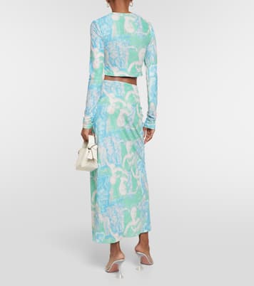 Bedrucktes Cropped-Top aus Mesh | Rotate