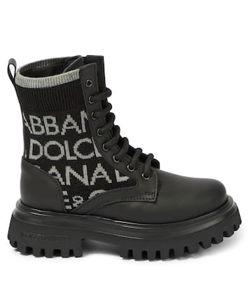Schnürstiefel mit Leder | Dolce&Gabbana Kids