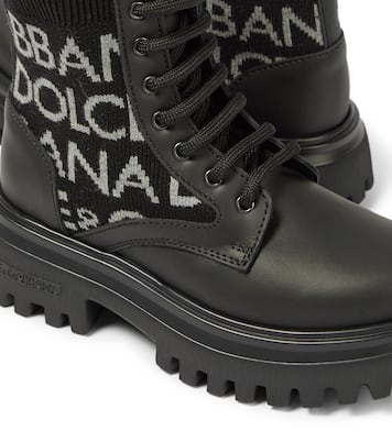 Schnürstiefel mit Leder | Dolce&Gabbana Kids