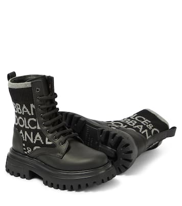 Schnürstiefel mit Leder | Dolce&Gabbana Kids
