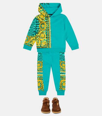 Baroccodile cotton jersey hoodie | Versace Kids