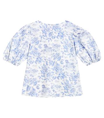 Floral puff-sleeve cotton top | Tartine et Chocolat