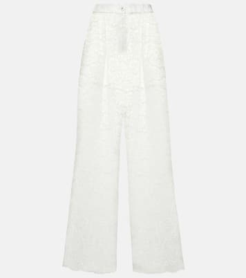 High-rise lace wide-leg pants | Dolce&Gabbana