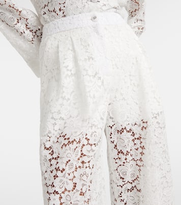High-rise lace wide-leg pants | Dolce&Gabbana