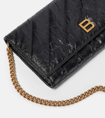 Portefeuille à chaîne Crush en cuir matelassé | Balenciaga