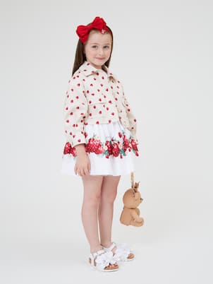 Printed cotton poplin skirt | Monnalisa