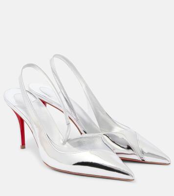 Posticha 80 metallic leather slingback pumps | Christian Louboutin