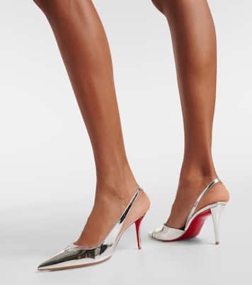 Posticha 80 metallic leather slingback pumps | Christian Louboutin