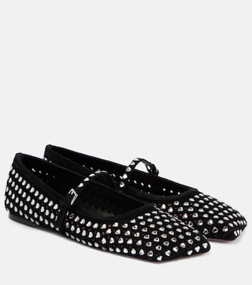 Ane crystal-embellished leather Mary Jane flats | Amina Muaddi