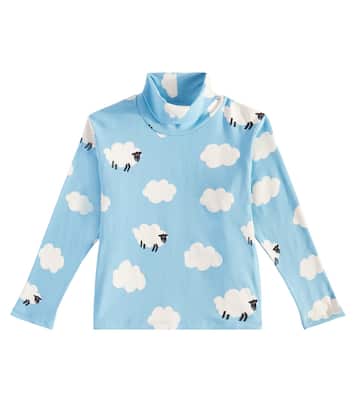 Printed cotton-blend turtleneck top | Stella McCartney Kids