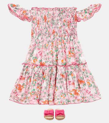 Aurora floral striped cotton dress | Poupette St Barth Kids