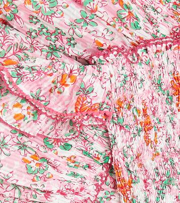 Aurora floral striped cotton dress | Poupette St Barth Kids