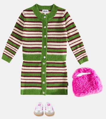 Cardigan Geraldine rayé en laine mélangée | Molo