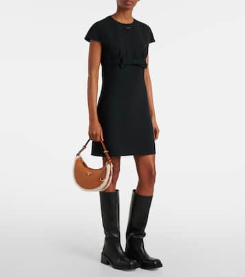 Borsa a spalla Arqué Small in pelle con shearling | Prada