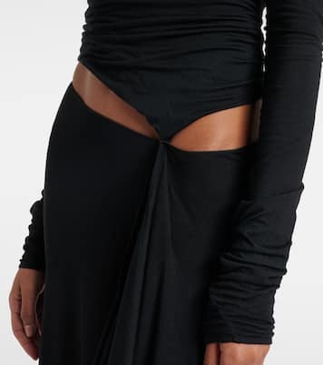 Vestido largo drapeado semitransparente | The Attico