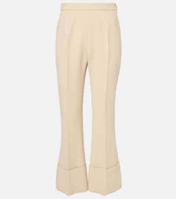 Virgin wool crêpe flared pants | Valentino