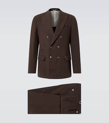 Double-breasted linen suit | Brunello Cucinelli