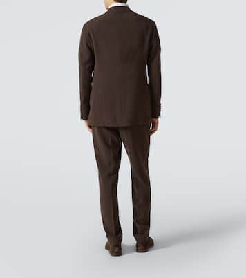 Double-breasted linen suit | Brunello Cucinelli