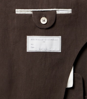 Double-breasted linen suit | Brunello Cucinelli