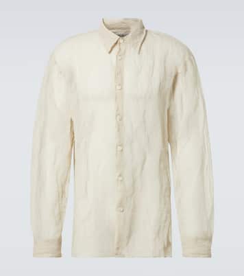 Cotton and silk-blend lamé shirt | Dries Van Noten
