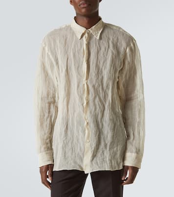 Cotton and silk-blend lamé shirt | Dries Van Noten