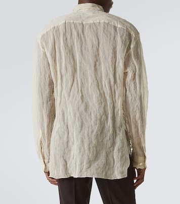 Cotton and silk-blend lamé shirt | Dries Van Noten