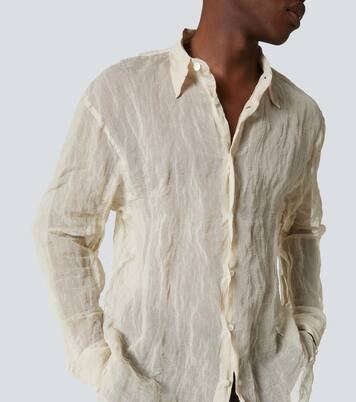 Cotton and silk-blend lamé shirt | Dries Van Noten