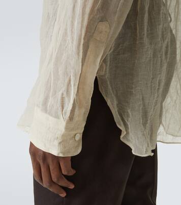 Cotton and silk-blend lamé shirt | Dries Van Noten