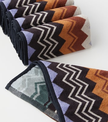 Giacomo Zigzag set of 6 cotton terry face towels | Missoni