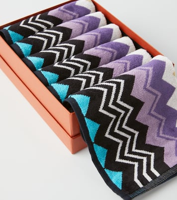 Giacomo Zigzag set of 6 terry face towels | Missoni