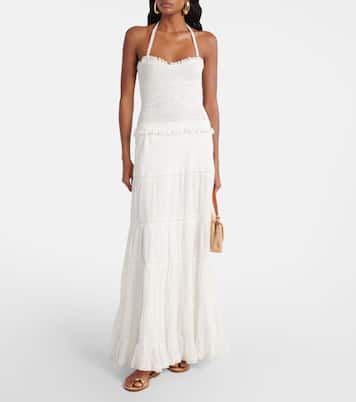 Robe longue rayée en coton | Poupette St Barth