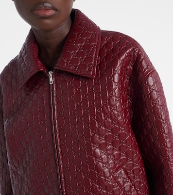 GG debossed leather jacket | Gucci