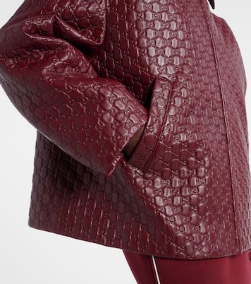 GG debossed leather jacket | Gucci