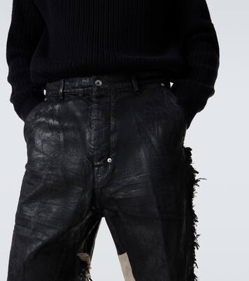 Beschichtete Distressed Wide-Leg Jeans Joris | Rick Owens