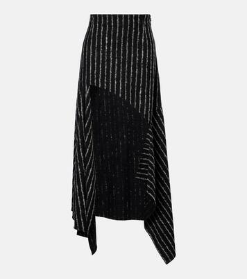 Striped asymmetric maxi skirt | Mugler