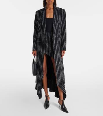 Striped asymmetric maxi skirt | Mugler