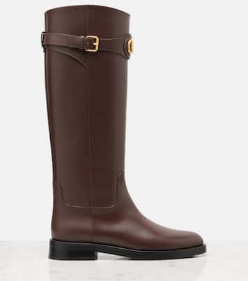 VLogo leather knee-high boots | Valentino Garavani