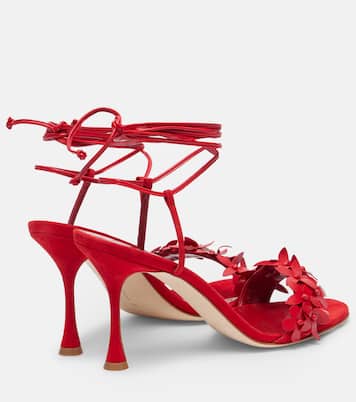 Anista floral-appliqué leather sandals | Manolo Blahnik