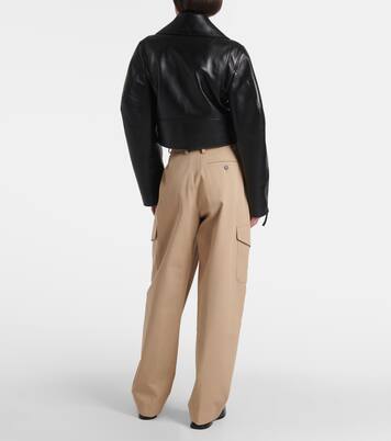 Cocoon cropped leather biker jacket | Givenchy