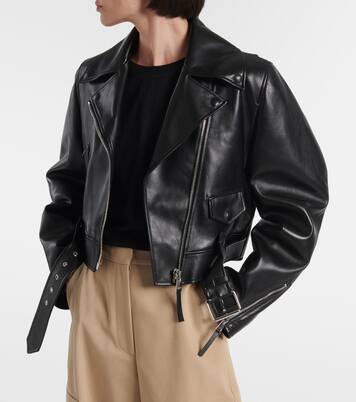 Cocoon cropped leather biker jacket | Givenchy