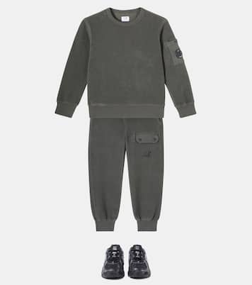 Embroidered cotton fleece sweatpants | C.P. Company Kids